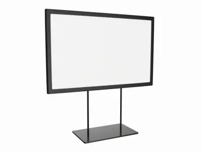 Metal sign holder with double stem base 3D model