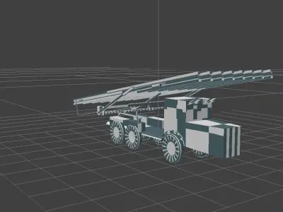 BM-13 Guard mortars  Low-poly 3D model