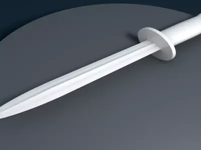 Classic combat knife Free 3D model