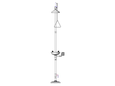 Emergency Shower with Eyewash - Ducha Seguridad con lavaojos 3D model