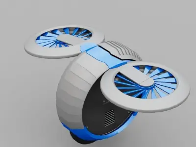 DRONE BOT rigged - animated 3D model