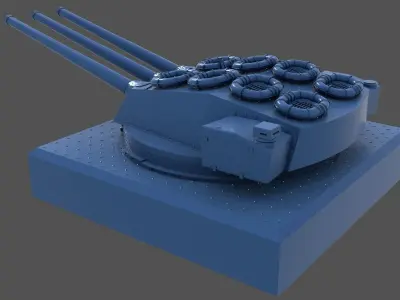 Italian 381-50 triple turret - Personal license - 1-72 scale 3D print model