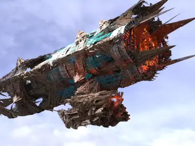 Grand Japanese Dragon zeppelin 2 3D model