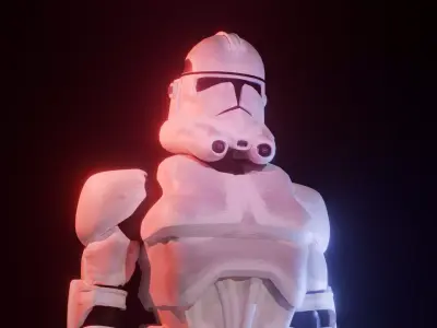 Clone Trooper stylized Low-poly 3D model