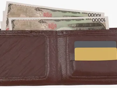 Japan 1000 Yen Wallet Money Purse 3D model