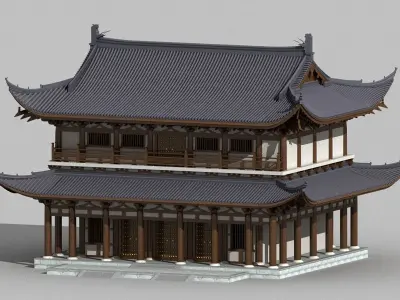 Ancient Chinese architecture 3D model 2