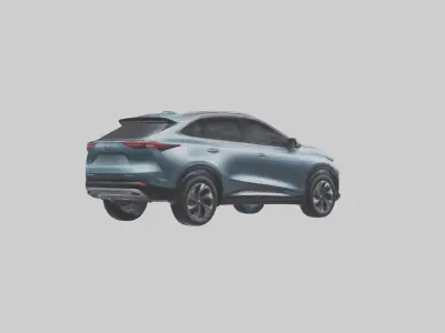Hybrid Crossover SUV model Low-poly 3D model