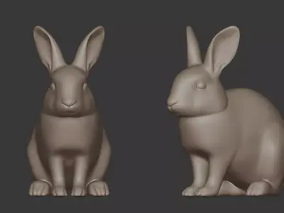 Rabbit 3D scan print Low-poly 3D model