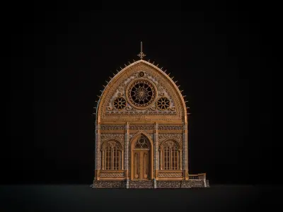 GOTHIC MODULAR BUILDING 2 Low-poly 3D model