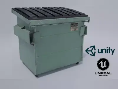Industrial Dumpster PBR Low-poly 3D model