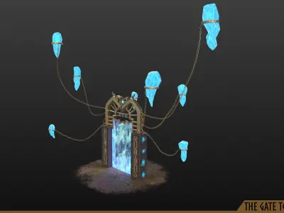 Gate to Valhalla Low-poly 3D model