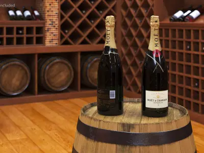 Champagne Bottle Moet and Chandon Brut Imperial 3D model