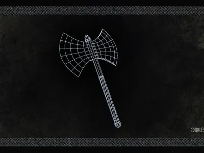 Double-Sided Viking Battleaxe Low-poly 3D model