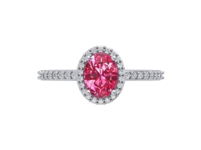 Oval Solitaire Ring 3D print model 25