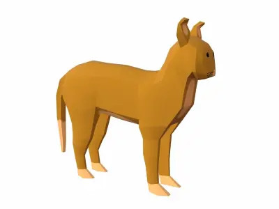 Cat Cartoon Low-poly 3D model