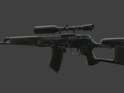 weapon dragunov Low-poly 3D model