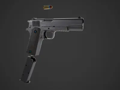 1911 gun Low-poly 3D model