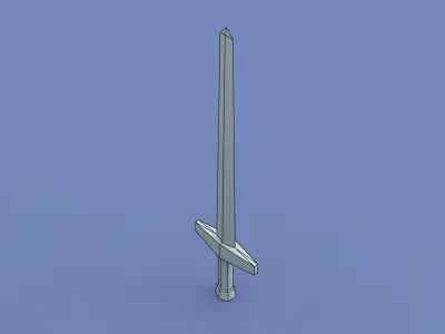 Stylized simple sword Free low-poly 3D model