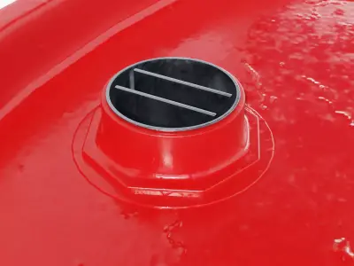Steel Barrel - Red - Clean 3D model