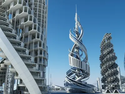 Futuristic Skyscrapers 3D model