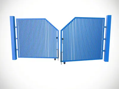 Industrial Main Gate Low-poly 3D model