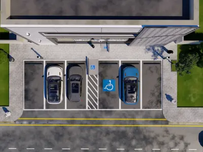 commercial modern facade design  3D model