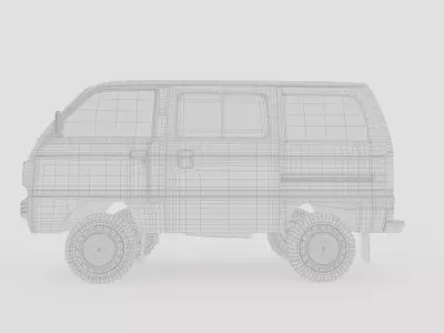 Van Car Low-poly 3D model