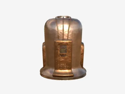 Old Diving Helmet C04 Clean Bronze - Character Design Fashion Low-poly 3D model