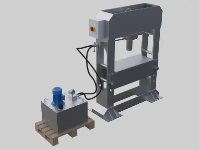 100 ton hydraulic press 3D model