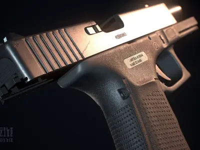 Glock 22-4 handgun Low-poly 3D model
