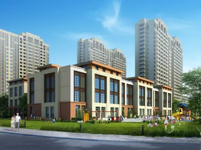 3Dmax fashion city commercial square building 448 3D model