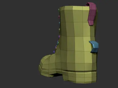 Boots military boot Low-poly 3D model purchase