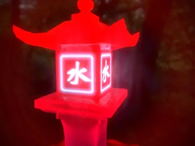 Stone Lantern Pack Low-poly 3D model