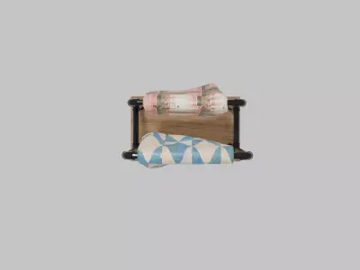 Industrial Pipe Fitting Quilt Stand Low-poly 3D model