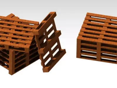 Wooden Pallets 3D model purchase