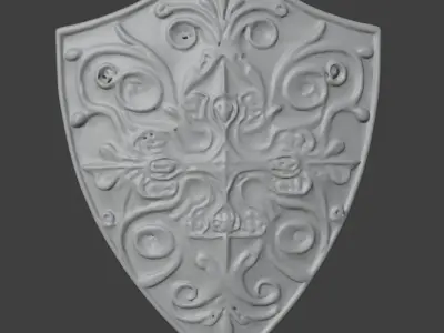 Decorated Knights Shield  Low-poly 3D model