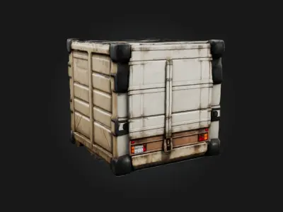Realistic Cargo Box Model Low-poly 3D model