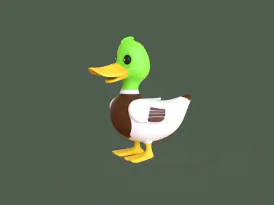 Cartoon Duck Cute 01 Low-poly 3D model