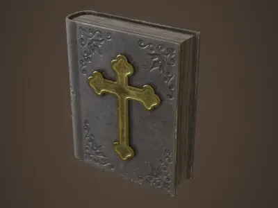 Old bible book Low-poly 3D model