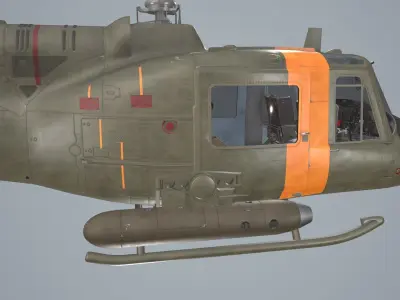 Bell UH-1B JGSDF Complex Animation Low-poly 3D model