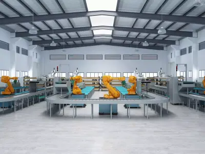 Factory production line 3D model shop