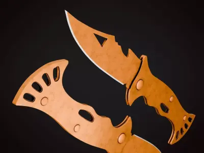 Knife 3 F Low-poly 3D model