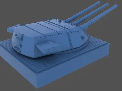Yamato Type94 main turret - Personal license - 1-72 scale 3D print model