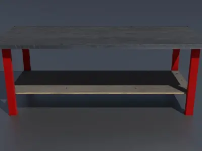 Workshop worktable large PBR  3D model