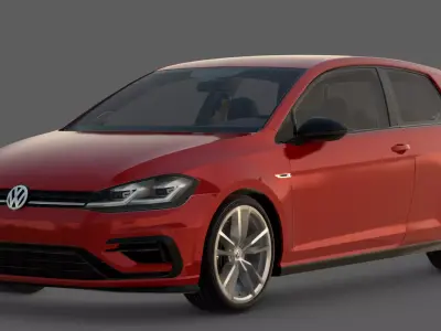 2019 Volkswagen Golf R 3D Model  The Hot Hatch Benchmark Low-poly 3D model