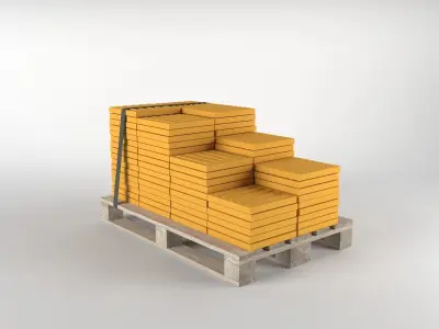 Disabled stone on pallet 3D model 3D model