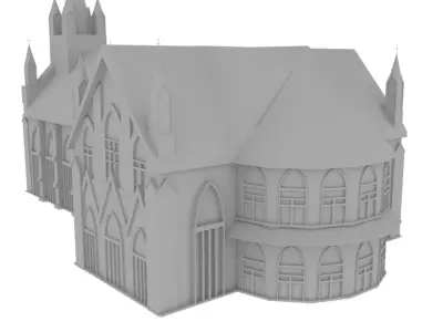 Low Poly Rosary Church Low-poly 3D model