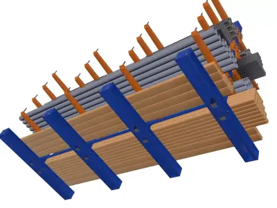  Cantilever Racking System 3D model