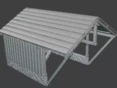 3D printable Car Shed 3D print model