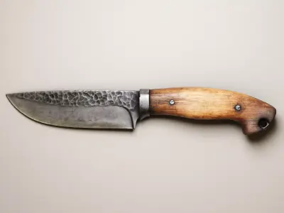 Hunting Knife Low-poly 3D model 10